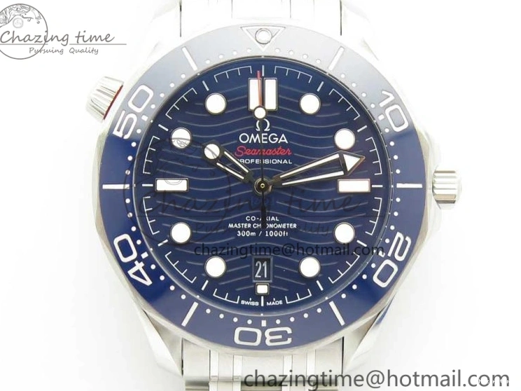 0419 ZeroBulk 2018 Seamaster Diver 300M OMF Best Edition Blue Ceramic Blue Dial on SS Bracelet A8800 (Black Balance Wheel) 7957